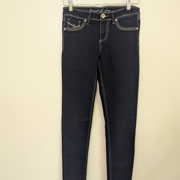 Foxy Jeans Dark Denim Skinny Jeans size 28, 36" inseam - Picture 1 of 9